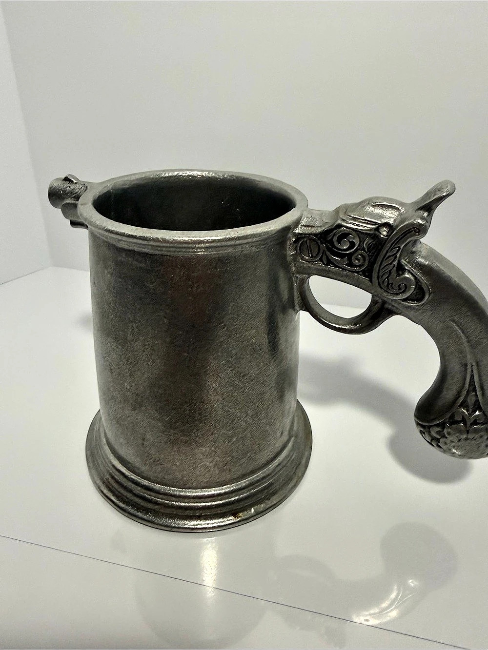Vintage Wilton Armetale RWP Pewter Pistol Handle Mug Beer Stein Tankard Made in